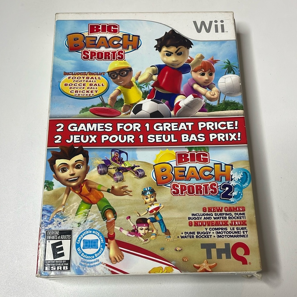 Big Beach Sports 1 and 2 for Nintendo Wii. Complete in Box.‎ CIB. Tested. Works!